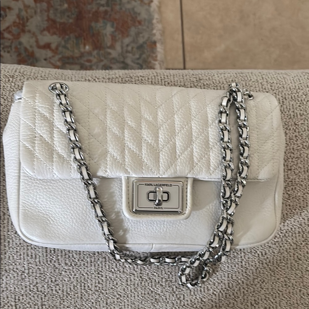 Karl Lagerfeld white handbag